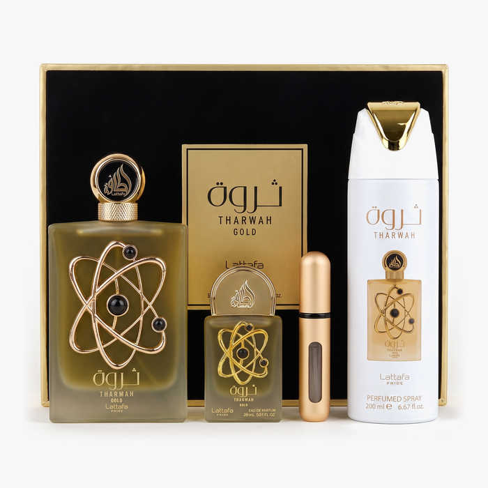 Lattafa Tharwah Gold Gift Set 4pcs