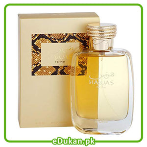 Rasasi Hawas Women + Hawas 100ml (3.4 Fl oz) Long Lasting Perfume - Value Bundle - Couples Fragrance Gift Bundle