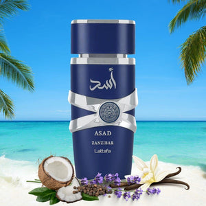 Lattafa Perfumes Asad EDP 100ml (3.4Oz) + Asad Zanzibar EDP 100ml (3.4Oz) - Long Lasting Value Gift Bundle For Men niche  fragrances