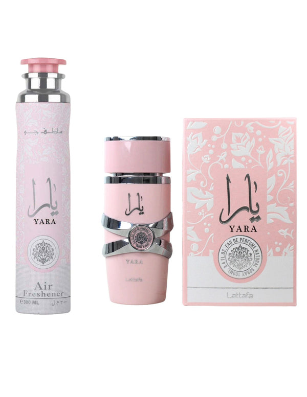 Lattafa Perfumes Yara 100ml + Yara deodorant + Yara air freshener + Yara oil - Long Lasting Women’s Perfume Vanilla Aroma Scented Scent Cologne Fragrance