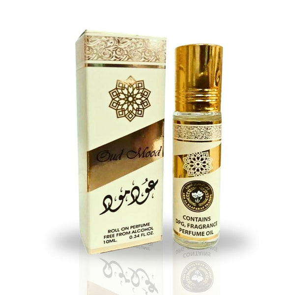 Oud Mood Roll-On Perfume Oil - CPO 10ML (0.34OZ) By Ard Al Zaafaran | Long Lasting, Miniature Perfume Oil For Men & Women. Fragrance Unisex luxurious fragrance