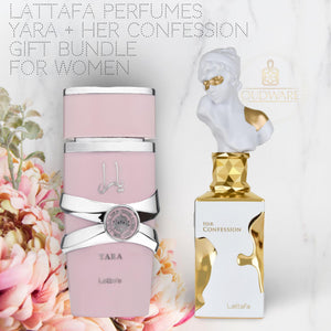 Lattafa Perfumes Yara 100ml (3.4Oz) + Her Confession 100ml (3.4Oz) - Perfume Bundle For Women - Fragrance Value Gift Bundle Set fragrance