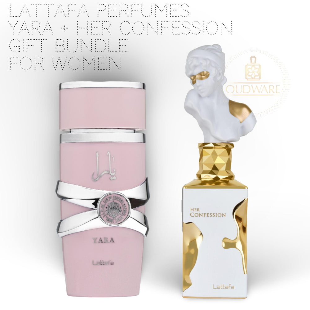 Lattafa Perfumes Yara 100ml (3.4Oz) + Her Confession 100ml (3.4Oz) - Perfume Bundle For Women - Fragrance Value Gift Bundle Set fragrance
