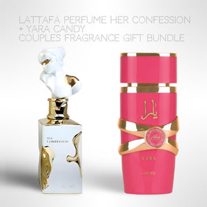 Lattafa Perfume Her confession + Yara Candy 100ml (3.4 Fl oz) Long Lasting Perfume - Value Bundle - Couples Fragrance Gift Bundle