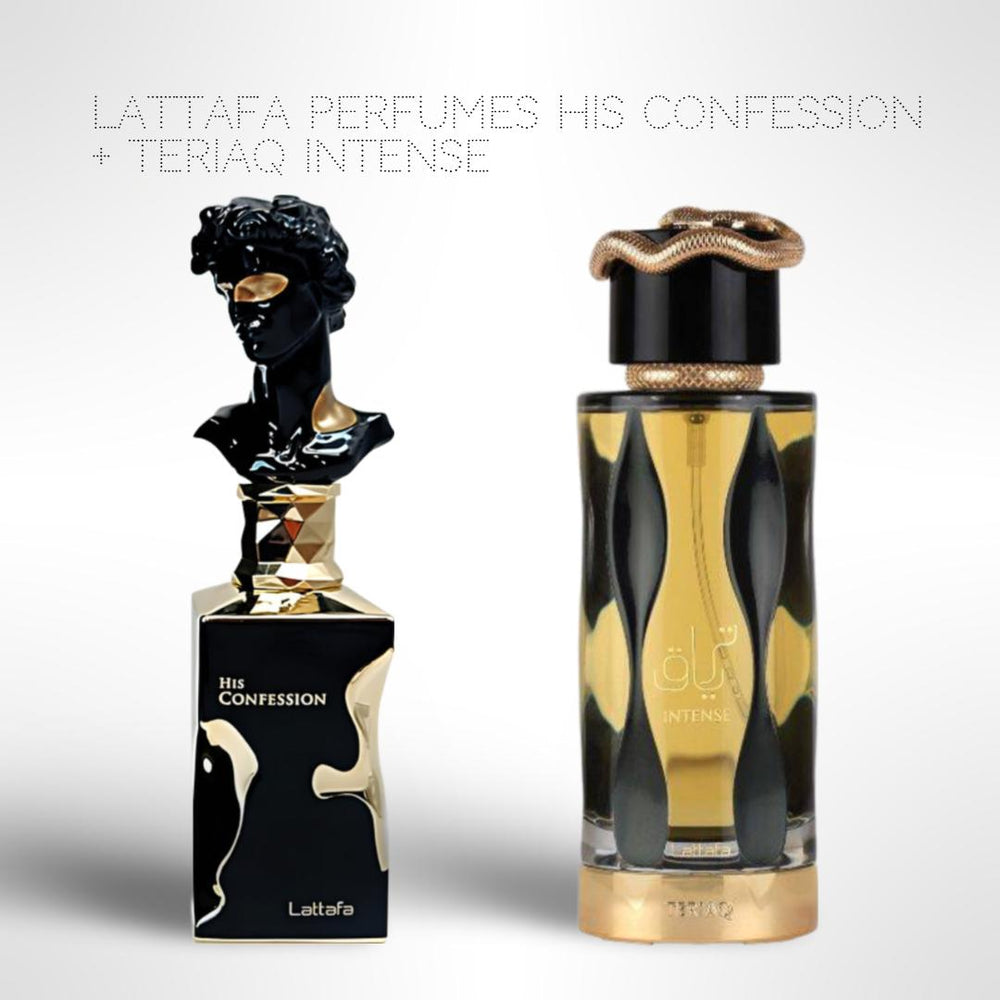 "The Seductive" Bundle Lattafa Perfumes His confession + Teriaq Intense 100ml (3.4 Fl oz) Long Lasting Perfume