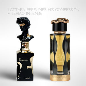"The Seductive" Bundle Lattafa Perfumes His confession + Teriaq Intense 100ml (3.4 Fl oz) Long Lasting Perfume