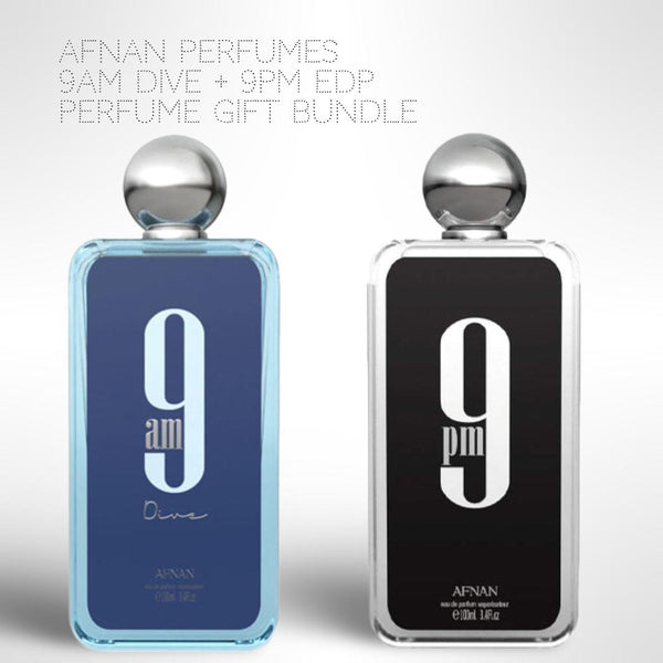 Afnan Perfumes 9AM Dive + 9pm EDP 100ML (3.4Oz) By Afnaan - Long Lasting Fragrance For Men - Fragrance Bundle niche  fragrances