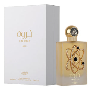 Lattafa Pride Tharwah Gold Eau de Parfum – 100ml (3.4 fl oz) – A Luxurious Unisex Fragrance