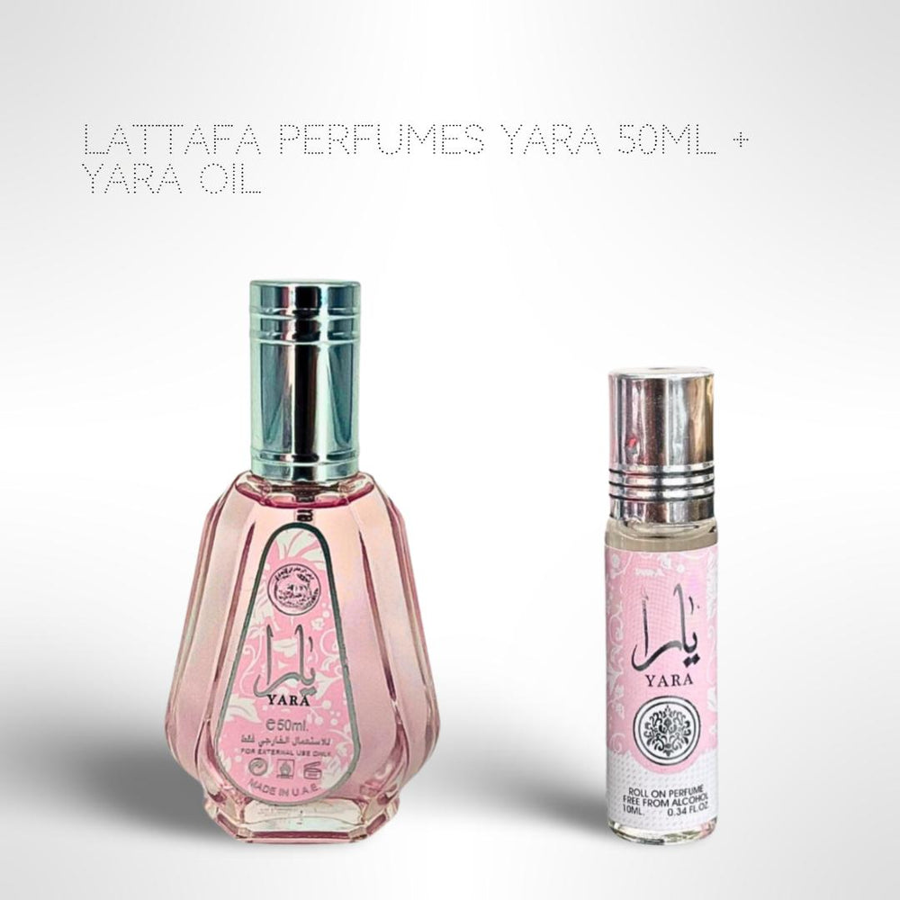 Lattafa Perfumes Yara 50ML + Yara Oil 10ML - Fragrance Collection Starter Pack - Fragrance Gift Bundle
