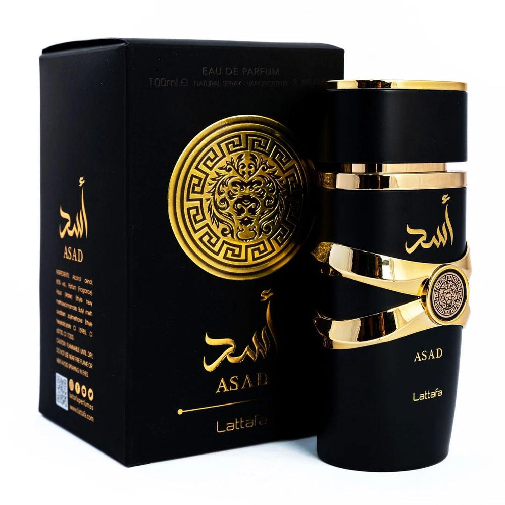 Lattafa Asad Eau de Parfum 100ml + Asad Air Freshener 300ml – Signature Masculine Scent Duo