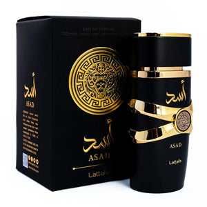 Lattafa Asad Eau de Parfum 100ml + Asad Air Freshener 300ml – Signature Masculine Scent Duo