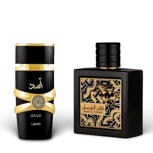 Lattafa Perfumes Asad + Qaed Al Fursan 100ml (3.4 Oz) - Value Bundle Gift For Men