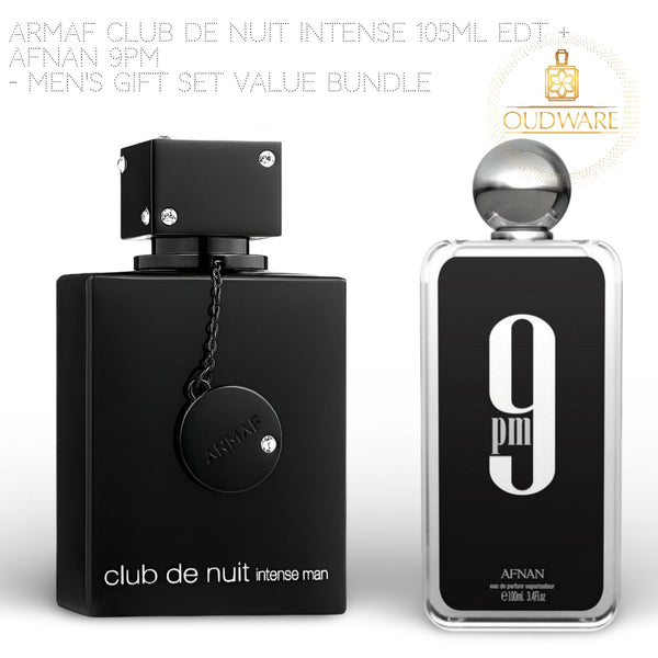 Armaf Club De Nuit Intense For Men EDT 105ml (3.6 Oz) + Afnan 9PM EDP