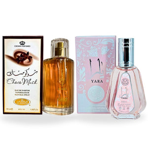 Choco Musk EDP-50ML (1.7Oz) by Al Rehab For Women + Yara EDP-50 ML (1.7Oz) By Ard Al Zaafaran For Women - Fragrance Value Bundle - Luxury Fragrance Choco Musk warm and cozy  perfume