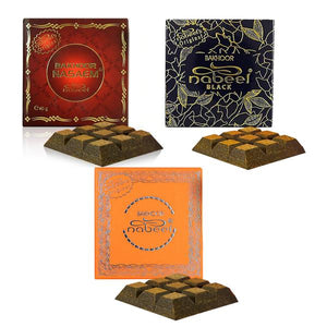 Nabeel Perfumes Variety 3-Pack Bakhoor - Nabeel, Nabeel Black, and Nasaem, 40g each