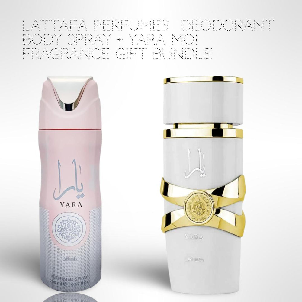 Lattafa Yara Deodorant body spray + Yara Moi 100ml (3.4 Fl oz) Long Lasting Perfume - Bundle For women - Fragrance Gift Bundle khloé  kardashian's perfume spray