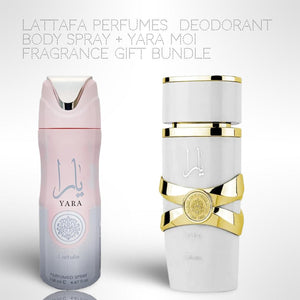 Lattafa Yara Deodorant body spray + Yara Moi 100ml (3.4 Fl oz) Long Lasting Perfume - Bundle For women - Fragrance Gift Bundle khloé  kardashian's perfume spray