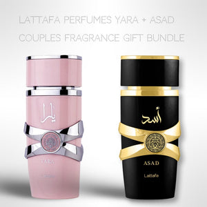 Lattafa Perfume Yara + Asad 100ml (3.4 Fl oz) Long Lasting Perfume - Value Bundle - Couples Fragrance Gift Bundle